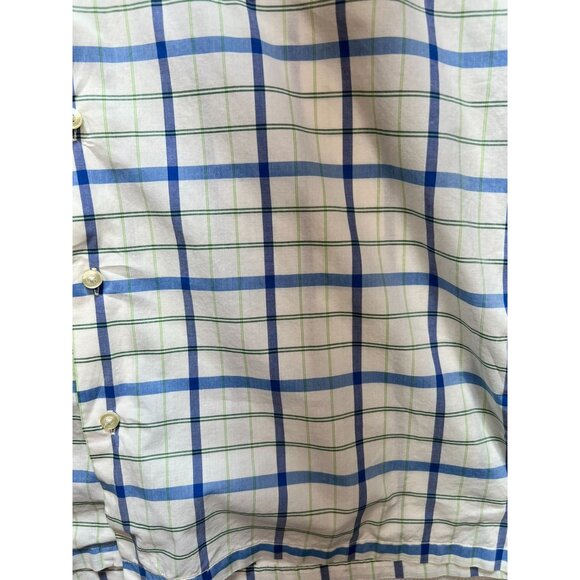 American Eagle Outfitters Plaid Button Up Shirt Mens L Blue Short Sleeve Casual - Picture 8 of 12